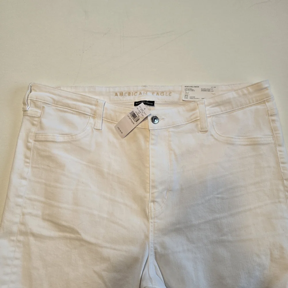 American Eagle White Hi-Rise Jeggings Next‎ Level Stretch Womens Size 20